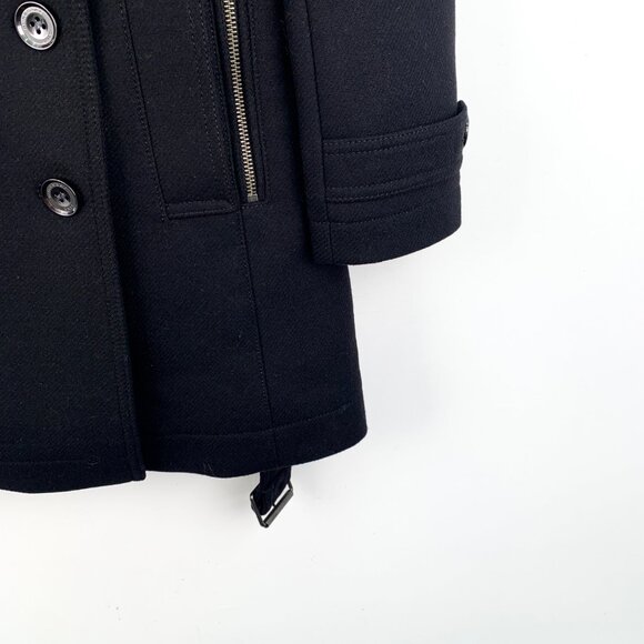 Burberry Black wool double-breasted long-sleeve coat - Picture 4 of 6